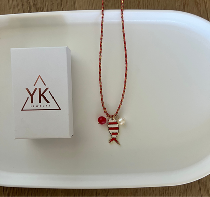 Red Lucky Fish Charm Necklace