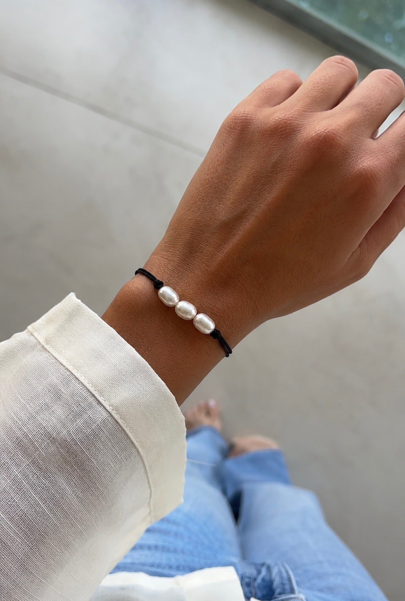 Triple Pearl Thread Bracelet