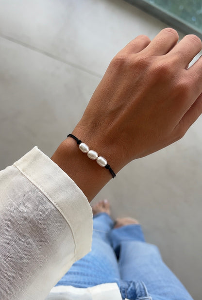 Triple Pearl Thread Bracelet