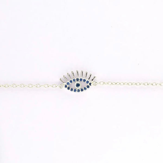Blue Sapphire Evil Eye Bracelet