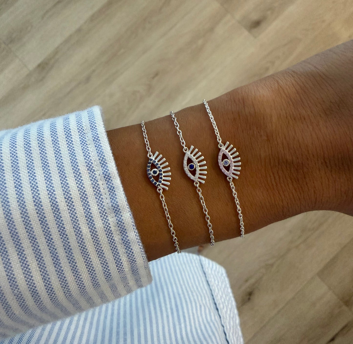 Blue Sapphire Evil Eye Bracelet