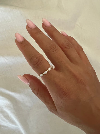 Natural Pearl & Sterling Silver Bead