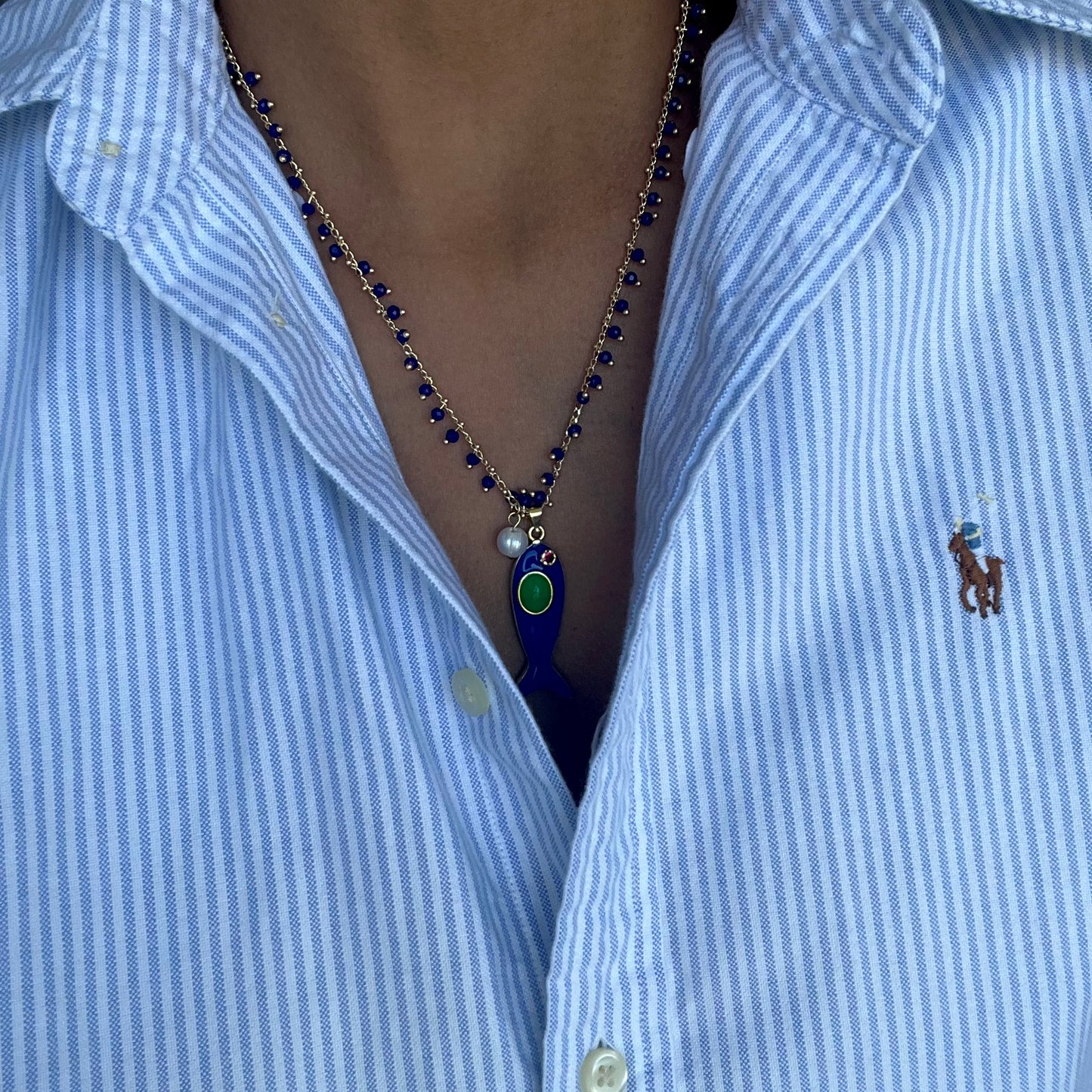 Blue Fish Necklace