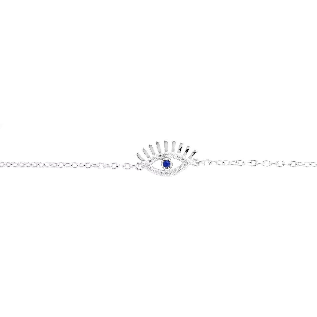 Lapis & Zircon Evil Eye Bracelet