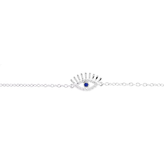 Lapis & Zircon Evil Eye Bracelet