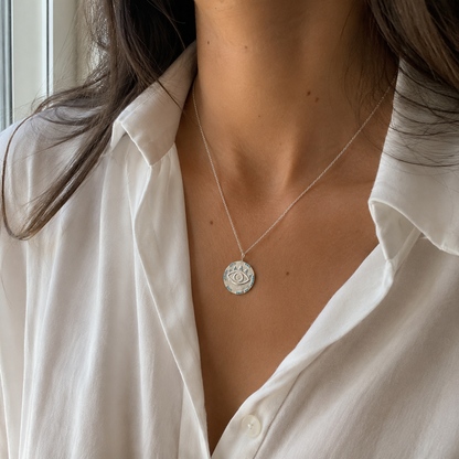 Turquoise Coin Eye Necklace