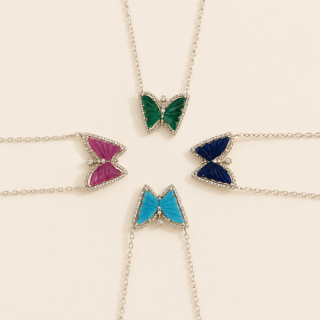 Butterfly Necklace Gem