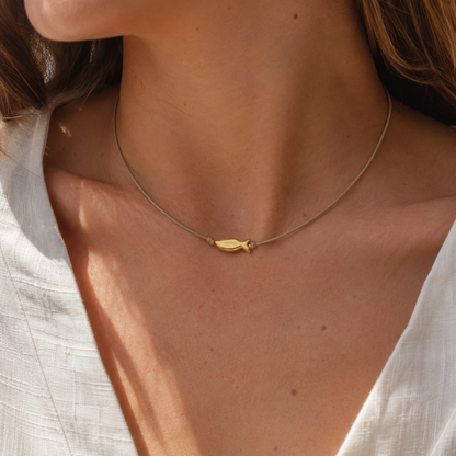 FISH CORD NECKLACE G | שרשרת חוט דג
